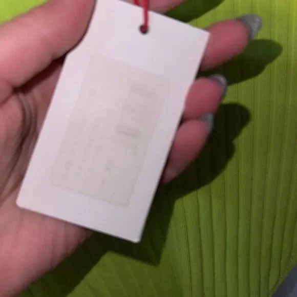 Solid and striped chartreuse ribbed swimsuit size xs - Picture 3 of 8